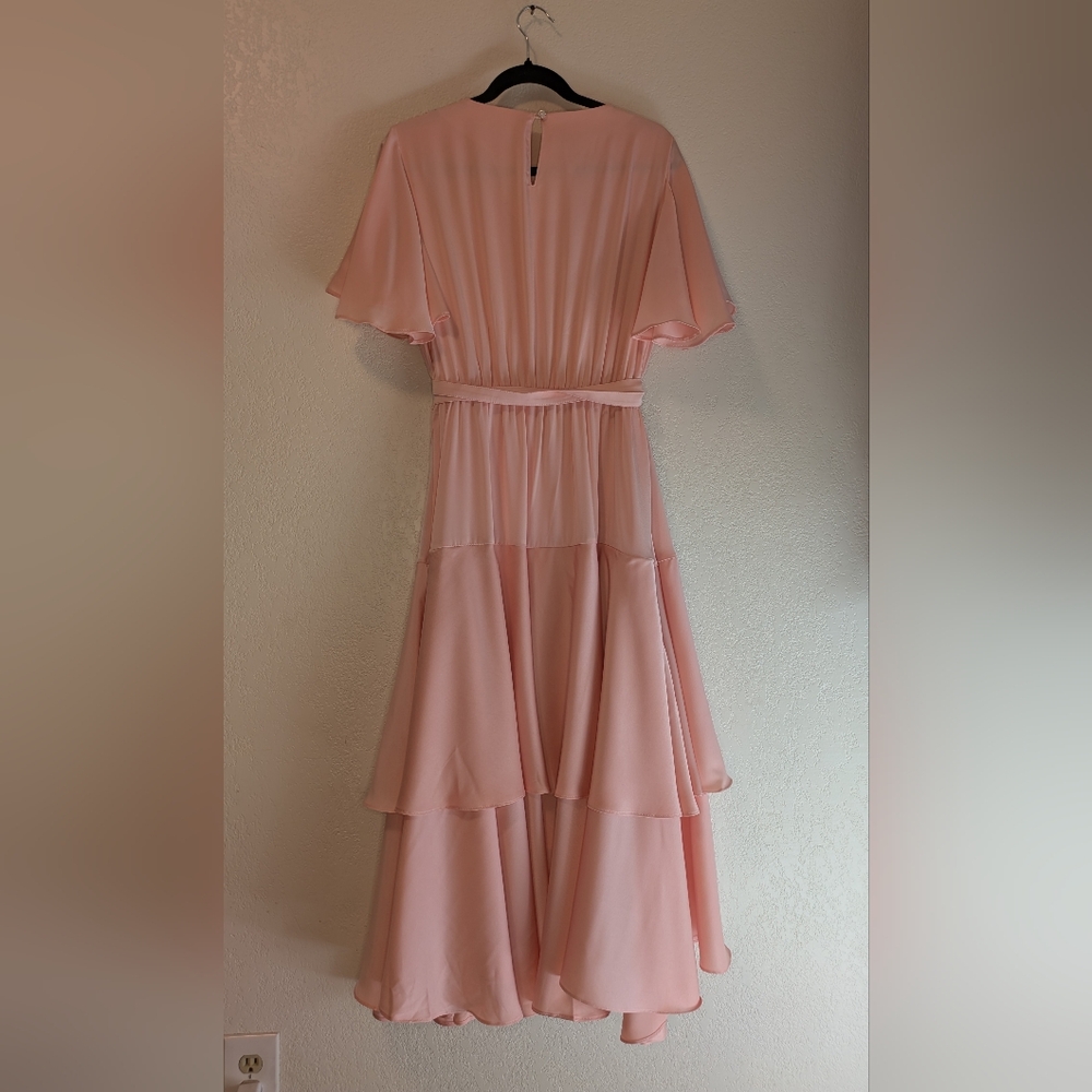 Sarah Luton Pink Ruffle Dress With Tie Belt - Picture 5 of 14